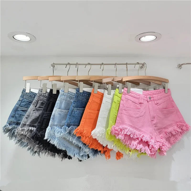Denim Shorts High-waisted - Piña Colada