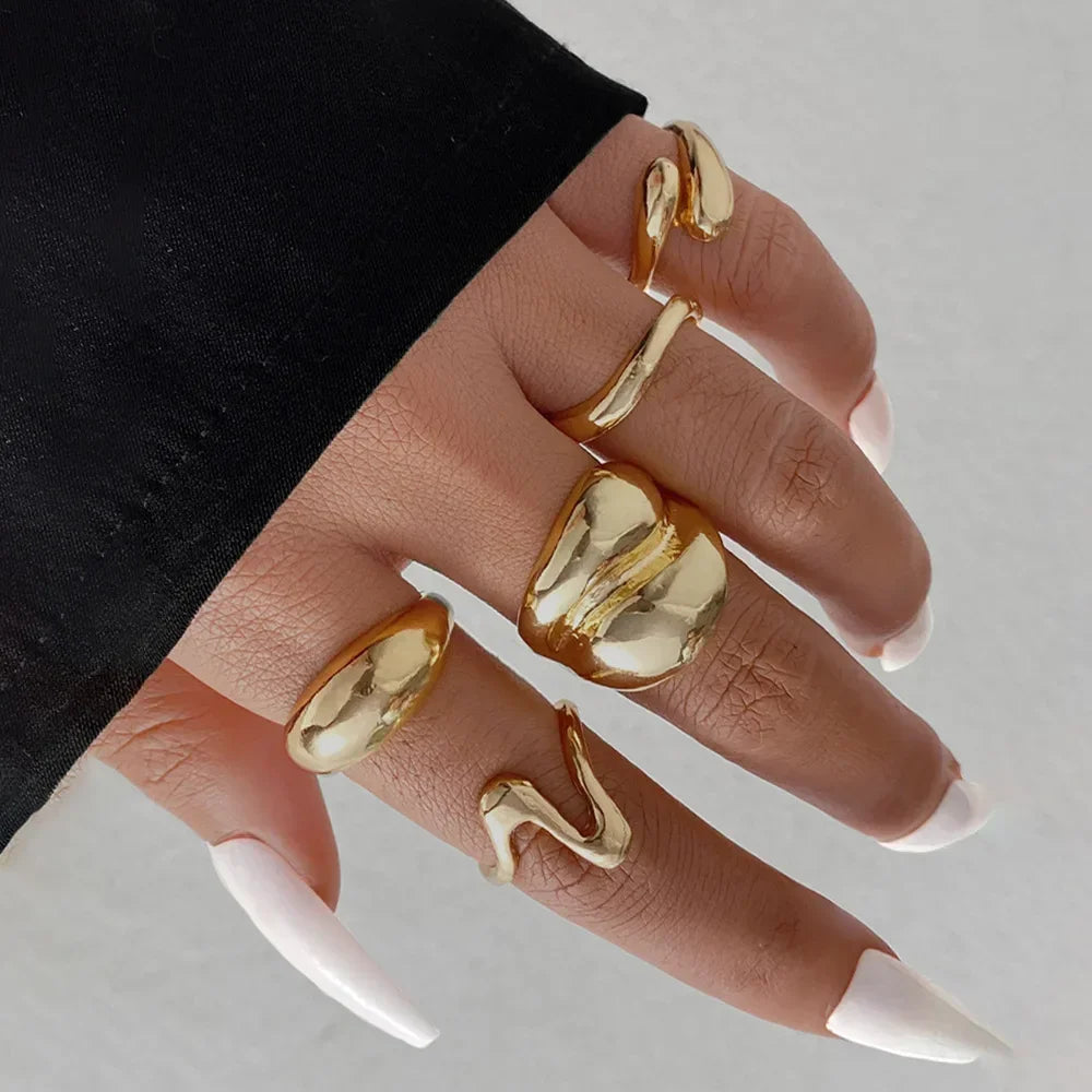 15Pcs/Set Smooth Rings - Piña Colada