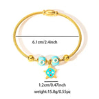 Colorful Eyes & Heart Drip Oil Pendant Bracelet - Piña Colada