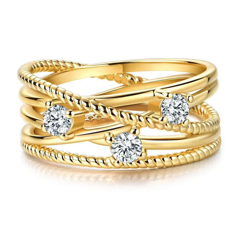 925 Sterling Ring Gold - Piña Colada