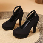High Heels Buckle Chunky Platform - Piña Colada