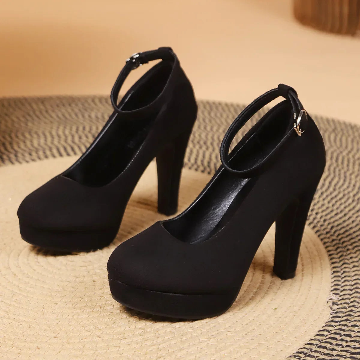 High Heels Buckle Chunky Platform - Piña Colada