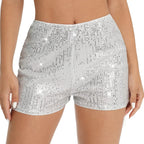 Women’s Sparkly Sequin Party Shorts - Piña Colada