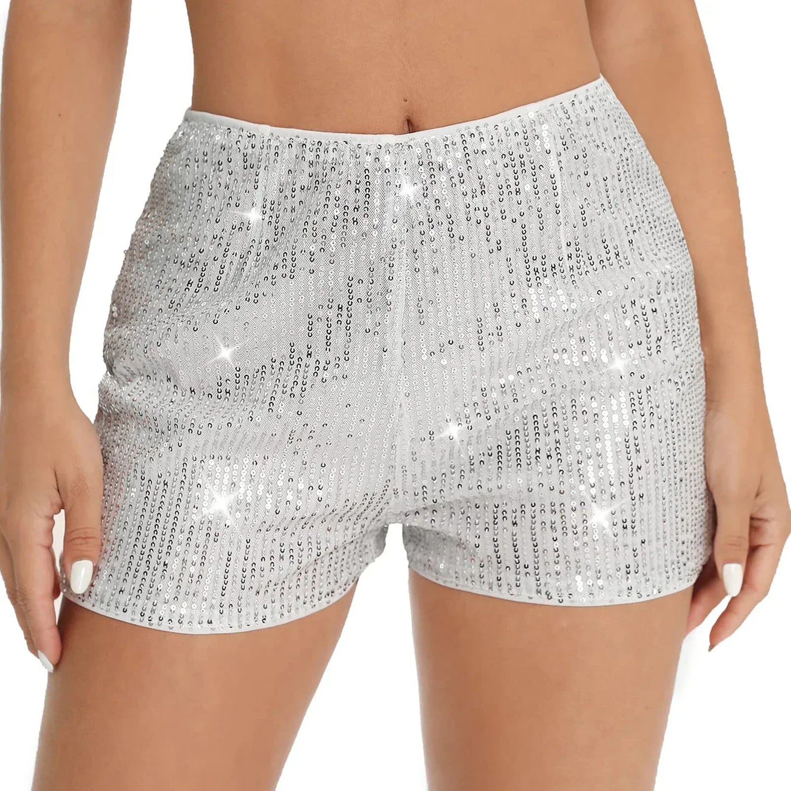 Women’s Sparkly Sequin Party Shorts - Piña Colada
