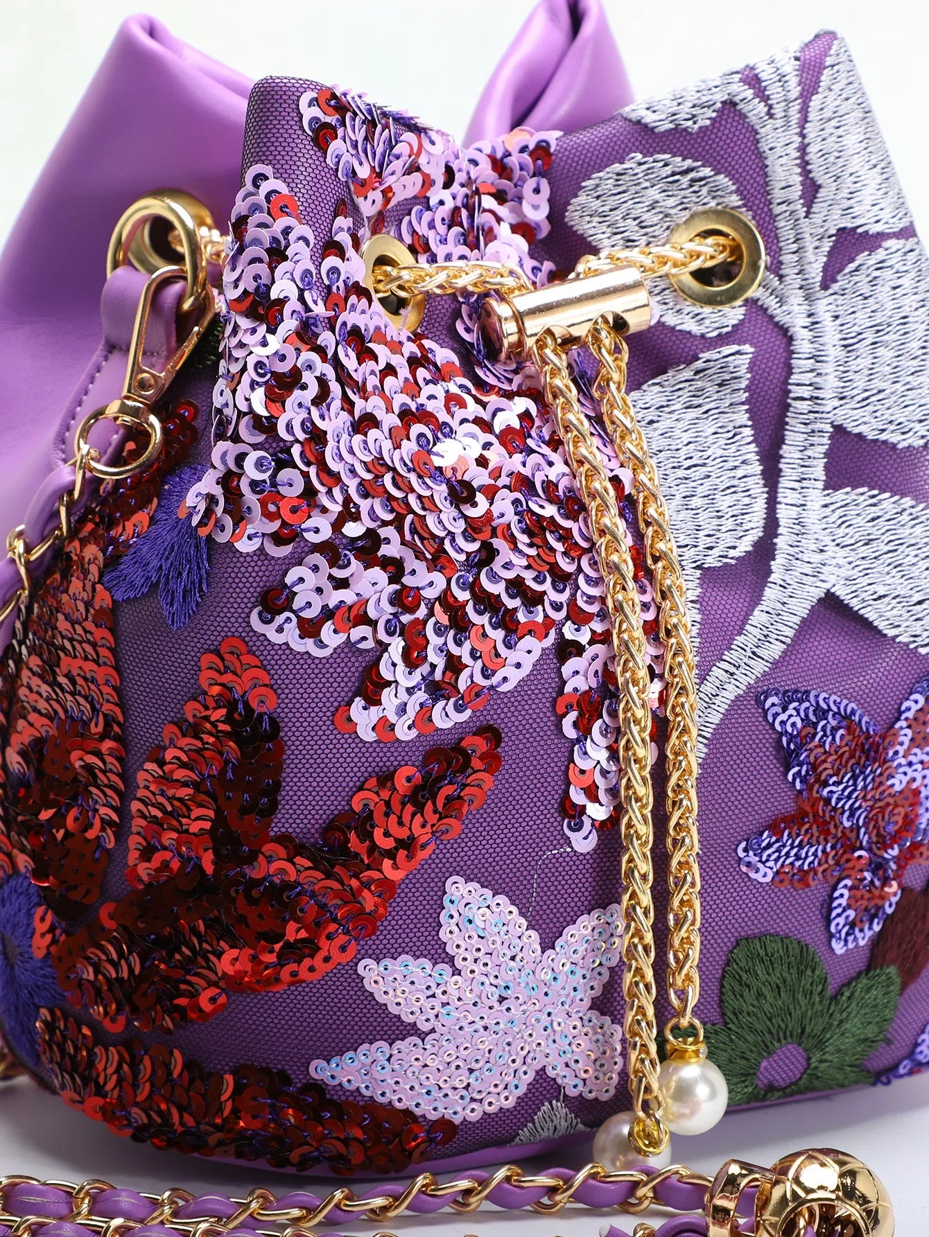 New Artistic Shoulder Bag Women Fashionable Sequins Crossbody - Piña Colada