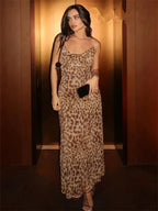Leopard Print Tulle Slip Dress
