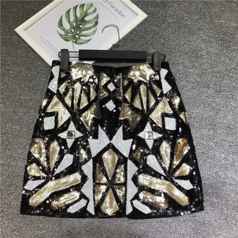 Beaded Sequin Pencil Skirt - Piña Colada