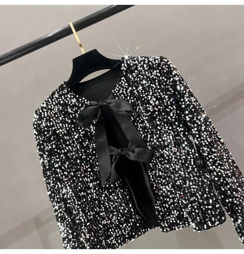 Sequins Jacket Bow Top - Piña Colada