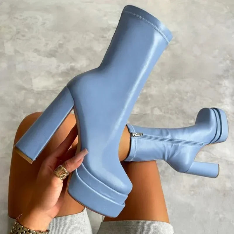 High Heels Ankle Boots - Piña Colada