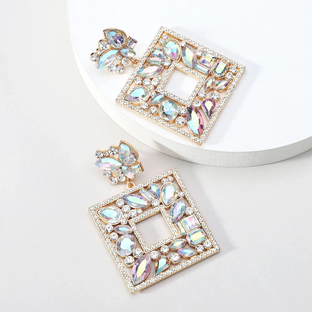 Colorful Crystal Earrings - Piña Colada