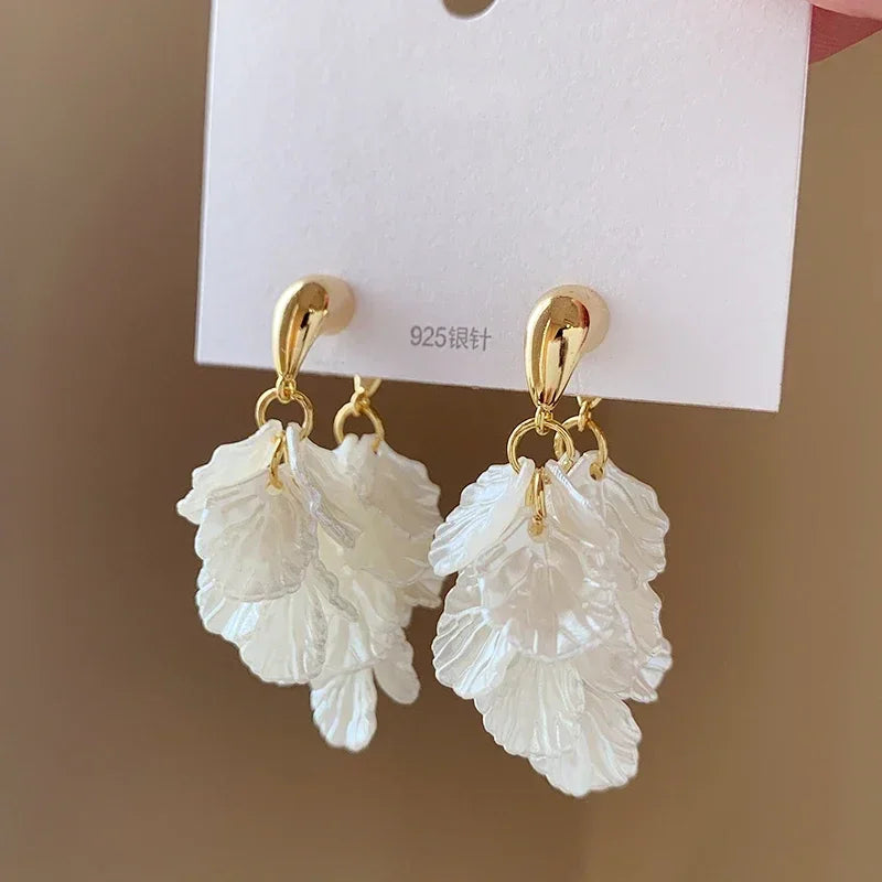 Leaves Tassels Earrings - Piña Colada