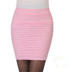 Summer Women High Waist Elastic Pleated Skirt - Piña Colada