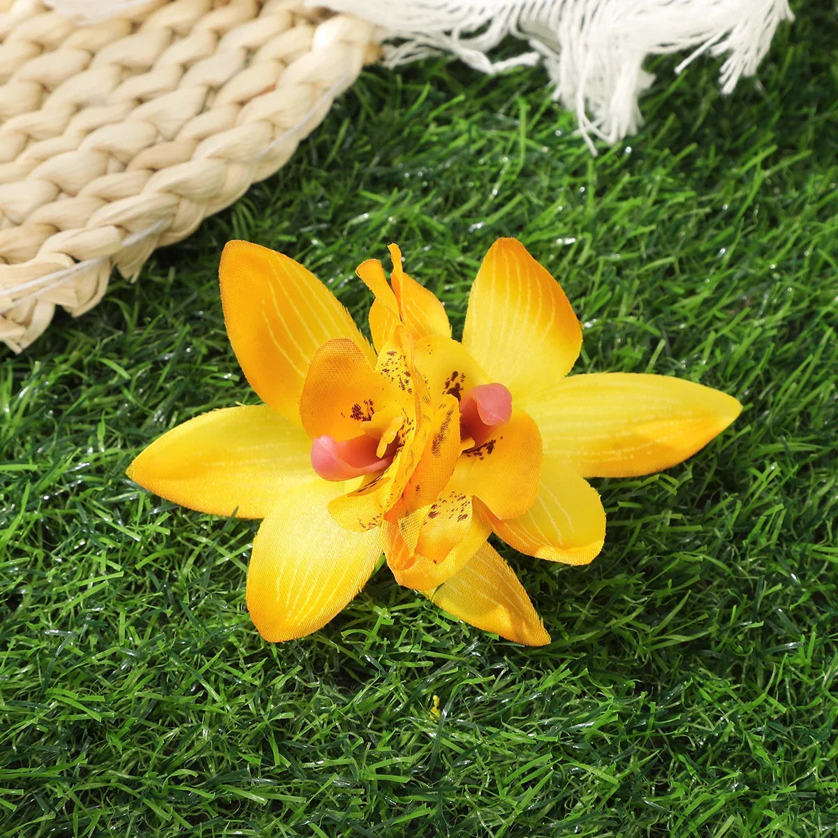 Orchid Flowers Hair Clips - Piña Colada