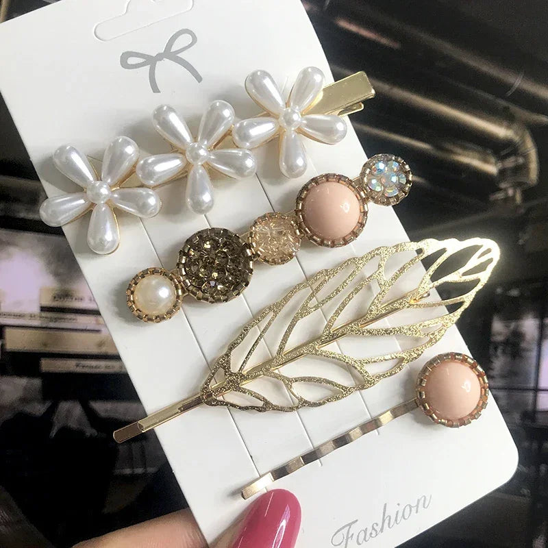 3/4pcs Set Pearl Hair Clip - Piña Colada