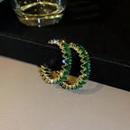 Hoop Earrings Zircon Crystal - Piña Colada