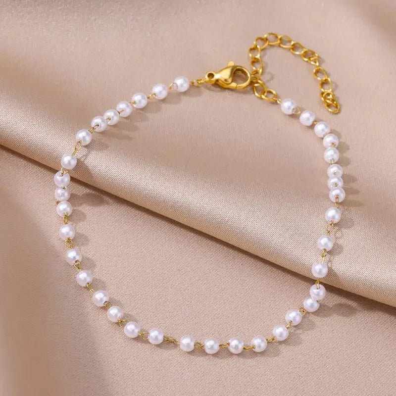 Stainless Steel Gold-Plated Anklet for Women - Piña Colada