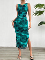 Tie-Dye Dress with Neckline - Piña Colada