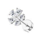 Moon-Shaped Screw-Back Stud Earring - Piña Colada