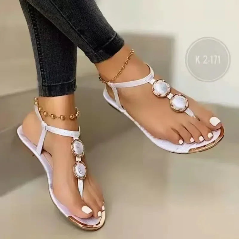 Women Sandals New Summer Casual Flat Sandals Flip Flops - Piña Colada