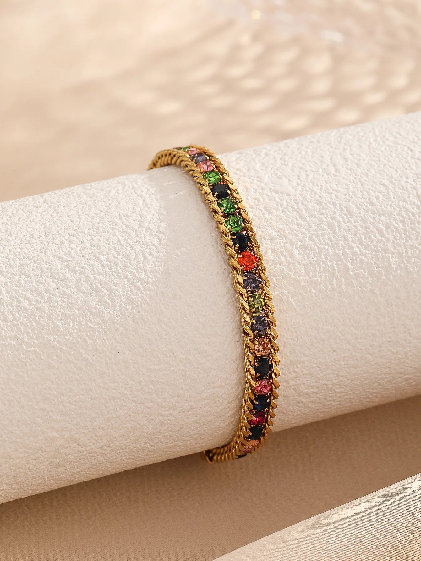 Cubic Zirconia Stainless Steel Bracelet