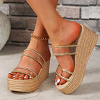 ZOKI Chunky Platform Roman Sandals – Gold/Silver - Piña Colada