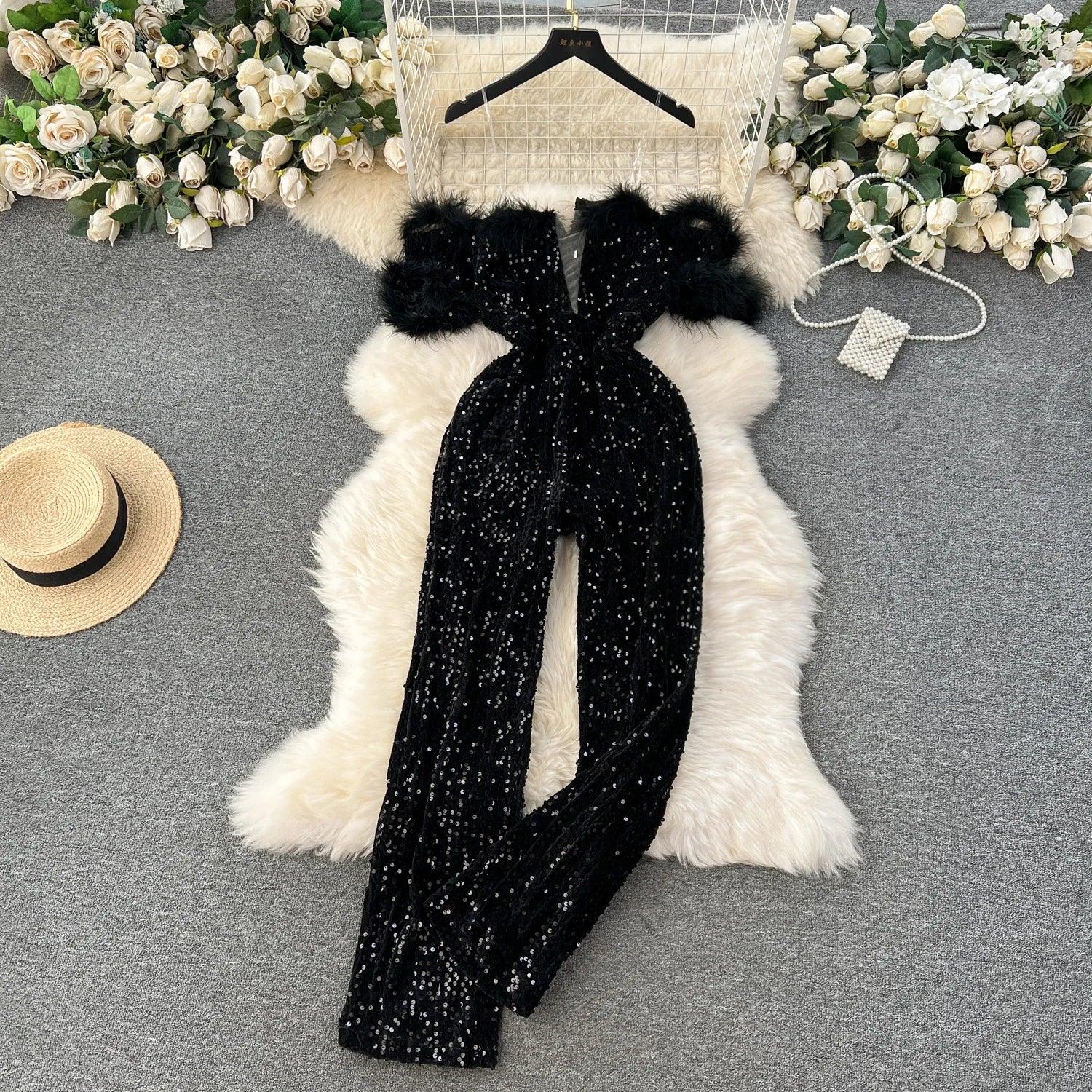 Top High High Waist Wide Leg Pants Jumpsuit - Piña Colada