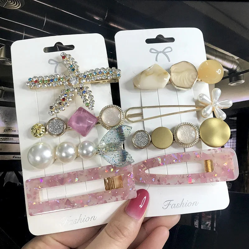 3/4pcs Set Pearl Hair Clip - Piña Colada