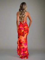 Backless Halter Lace Dress - Piña Colada