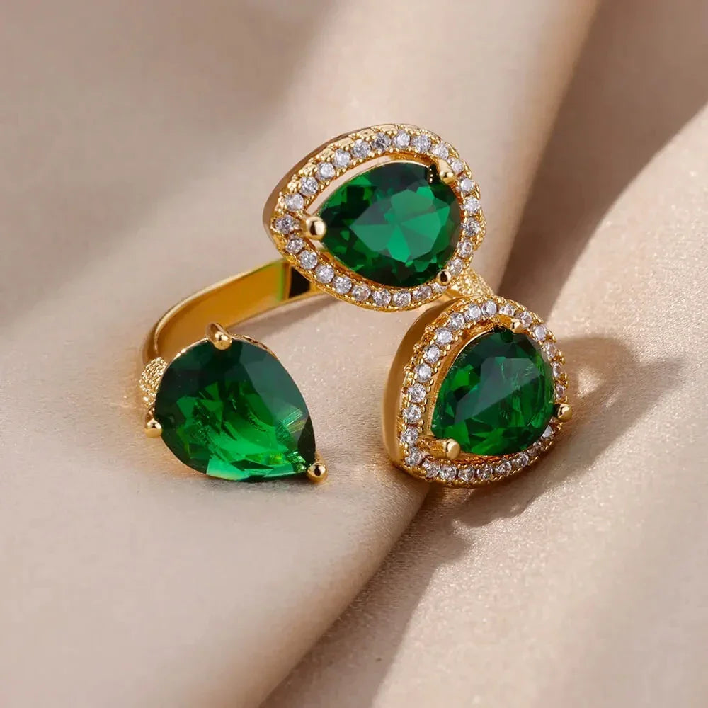 Stainless Steel Green Zircon - Piña Colada