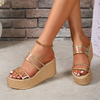 ZOKI Chunky Platform Roman Sandals – Gold/Silver - Piña Colada