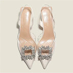 Crystal Transparent Heels - Piña Colada