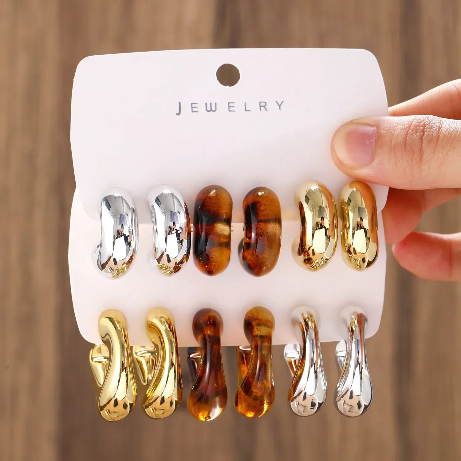 6Pcs/Set Classic Earrings - Piña Colada