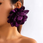Red Big Flower Drop Earrings - Piña Colada
