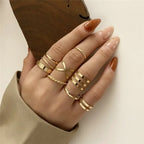 Boho Zircon Rings Set - Piña Colada