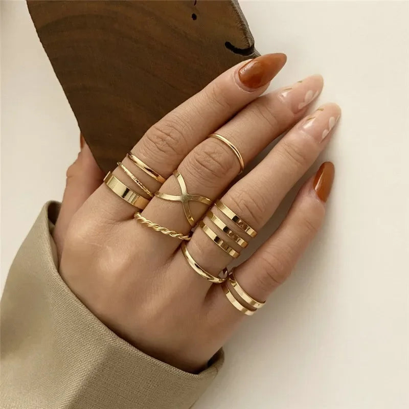 Boho Zircon Rings Set - Piña Colada