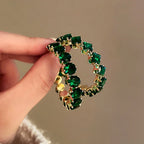Hoop Earrings Zircon Crystal - Piña Colada