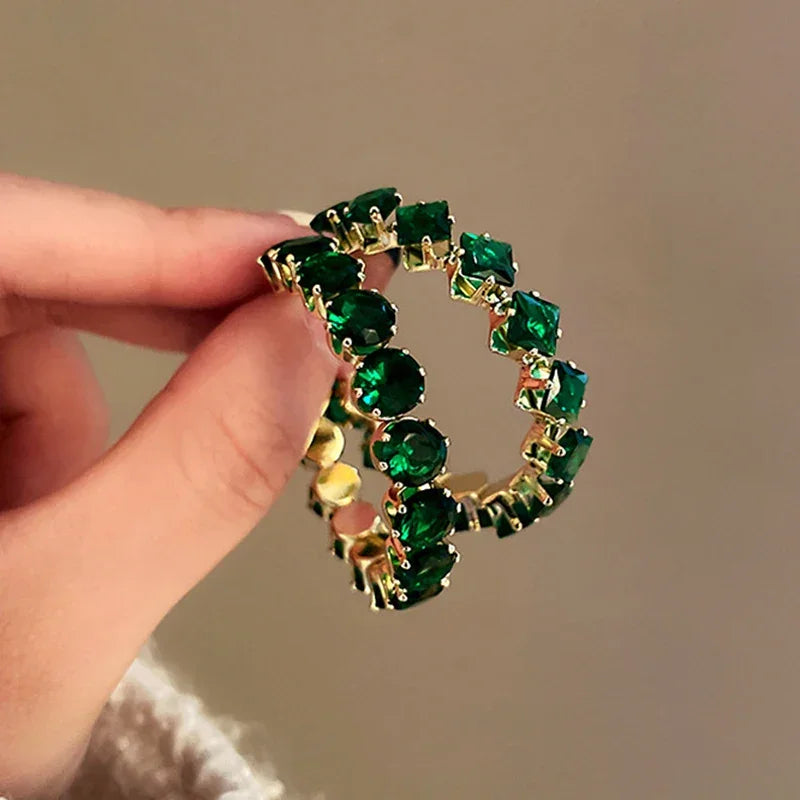 Hoop Earrings Zircon Crystal - Piña Colada