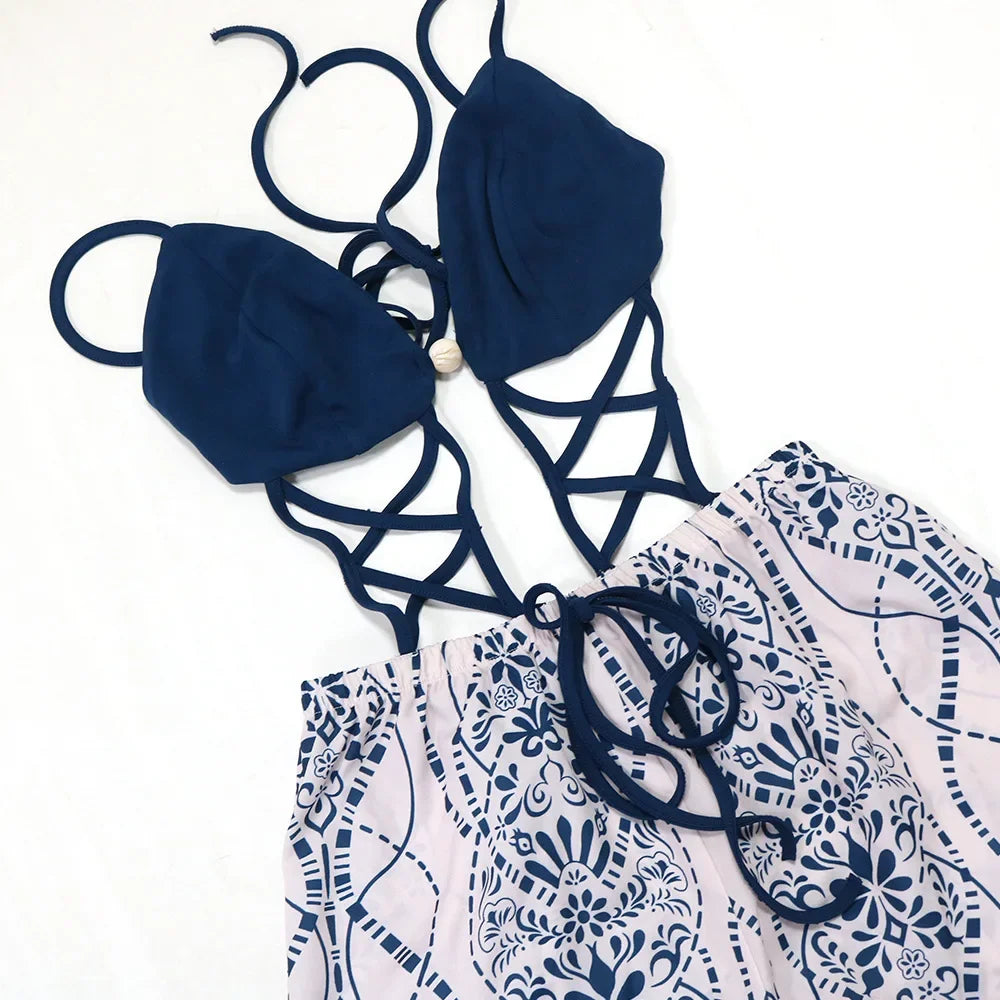 Paisley Print Wide-Leg Jumpsuit - Piña Colada
