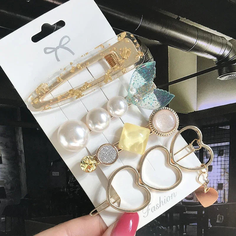 3/4pcs Set Pearl Hair Clip - Piña Colada
