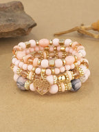 Boho Acrylic Beads Bracelet Set - Piña Colada