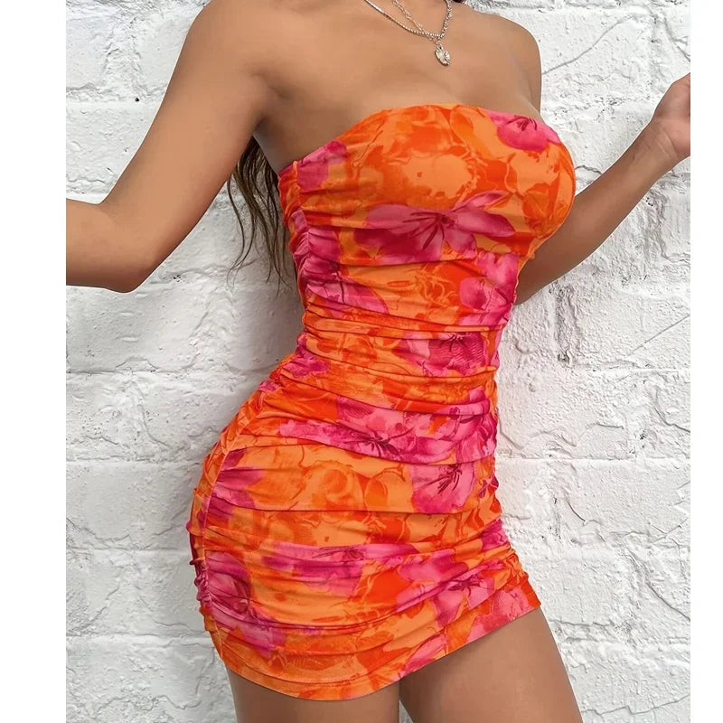 Tropical Bliss Mini Dress - Piña Colada
