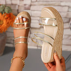 ZOKI Chunky Platform Roman Sandals – Gold/Silver - Piña Colada