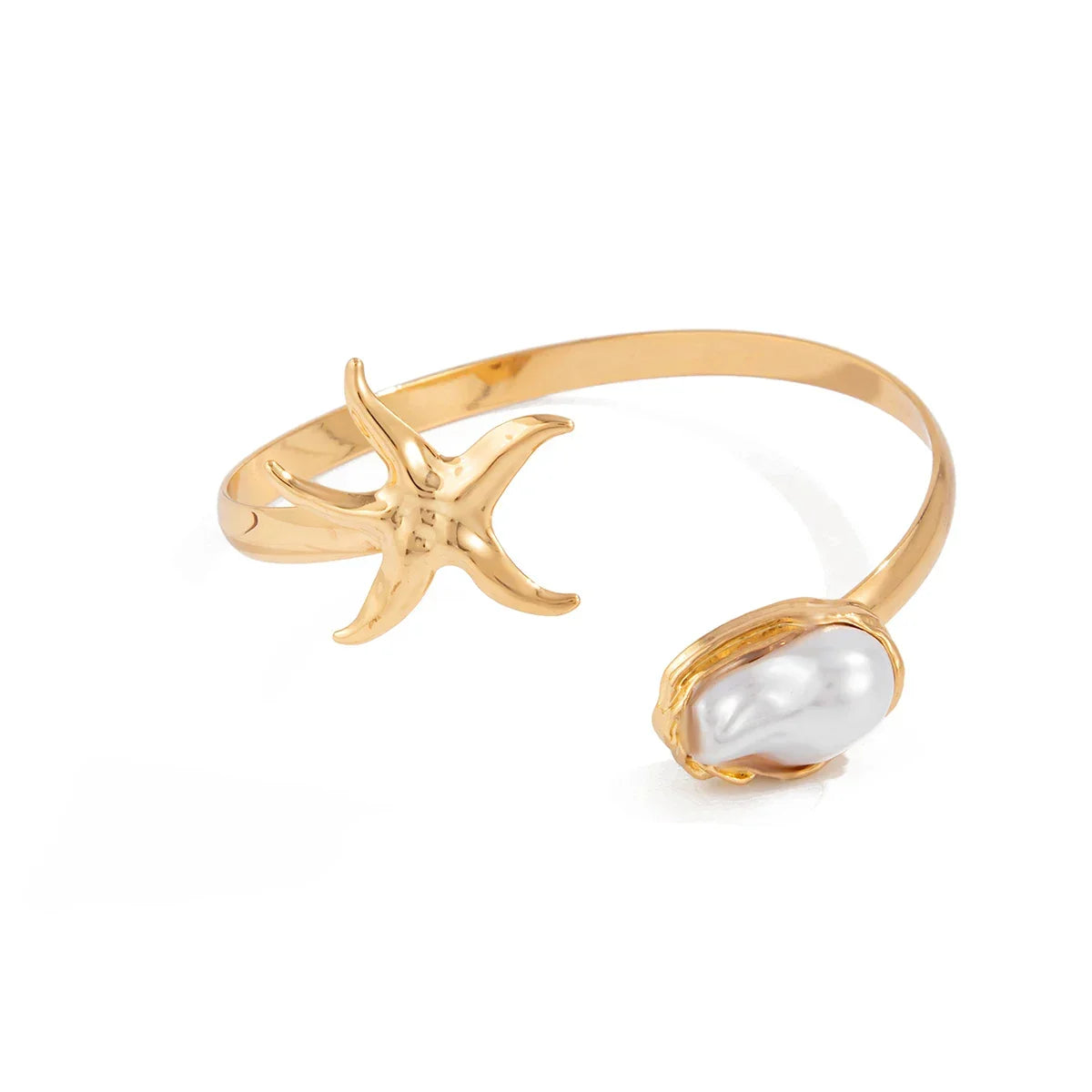 Bohemia Geometric Pearl Opening Adjustable Bracelet - Piña Colada