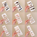 Set Metal Rhinestones Hair Clip - Piña Colada