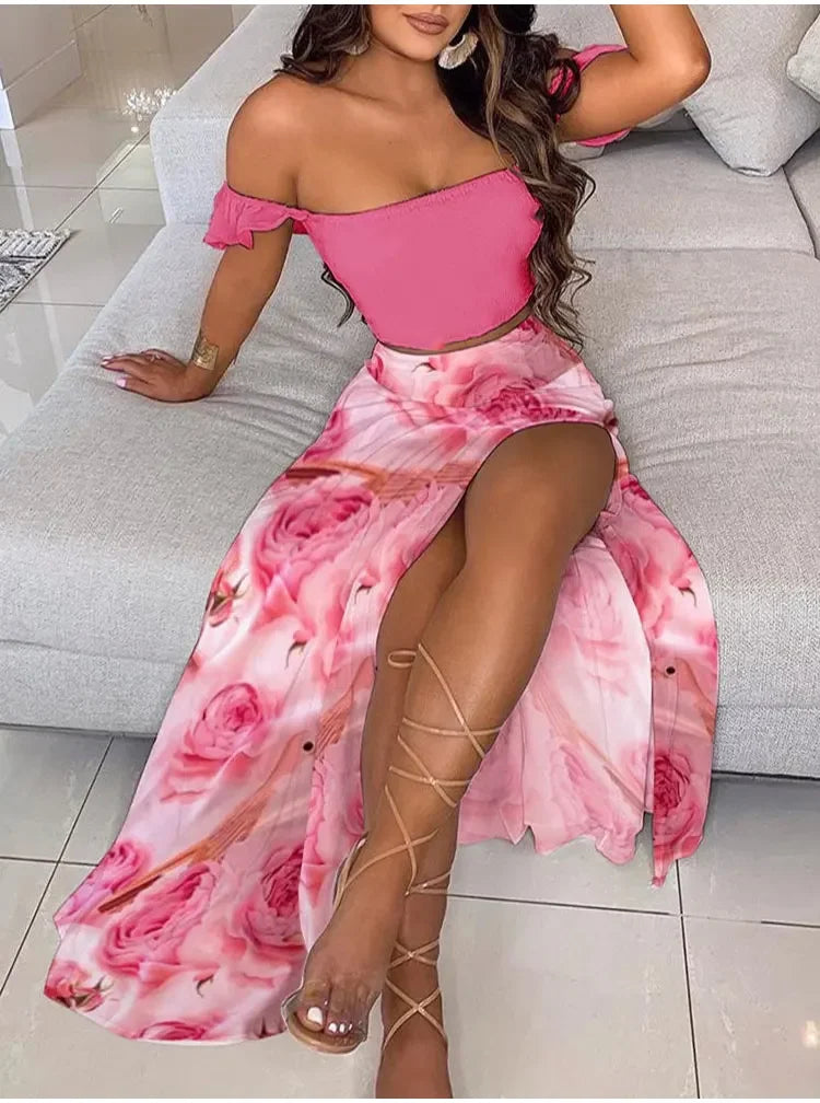 2-Piece Boho Off-Shoulder - Piña Colada