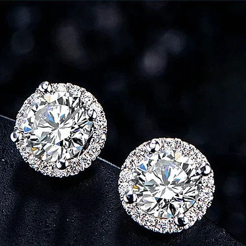 Crystal Zircon Stud Earrings - Piña Colada