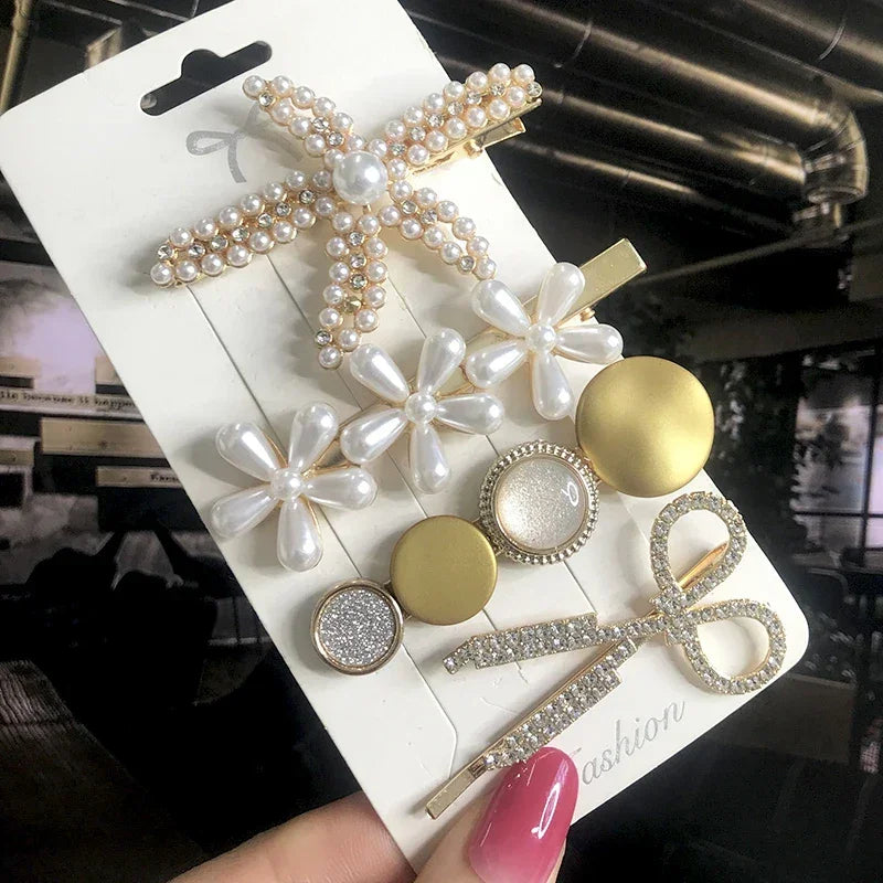 3/4pcs Set Pearl Hair Clip - Piña Colada