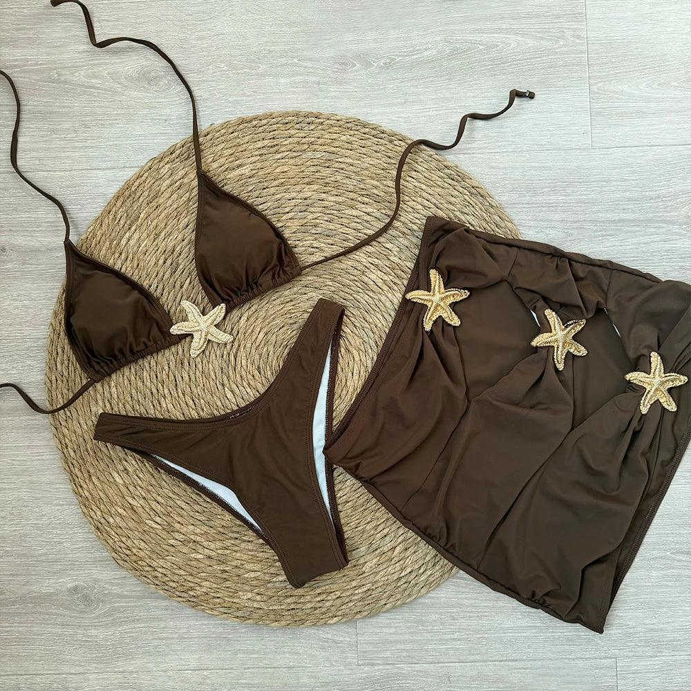 Bikini Set – 3-Piece Swimsuit Star - Piña Colada