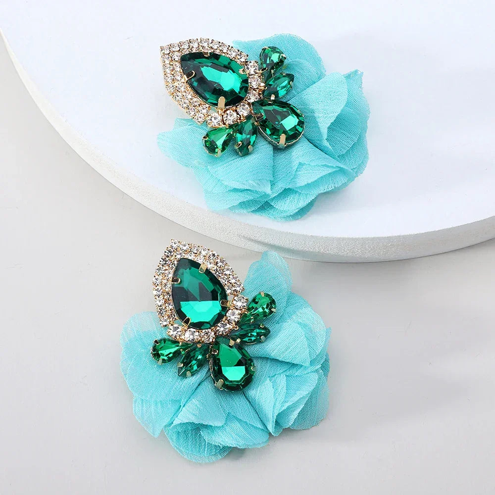 Lace Flower Cotton Drop Earrings - Piña Colada