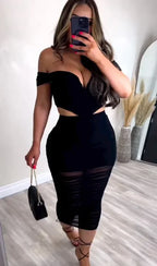 Mesh Elegance Slim-Fit Two-Piece Set – Formal &amp; Sexy Look - Piña Colada